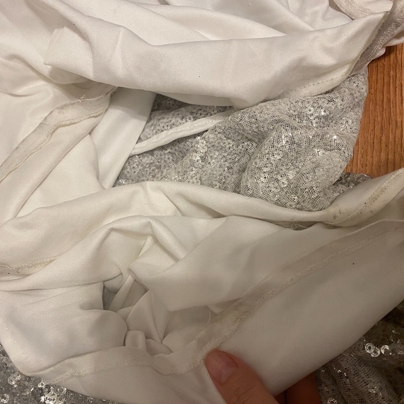 Badgley Mischka Silver Gown Size 4 - Picture 13 of 13